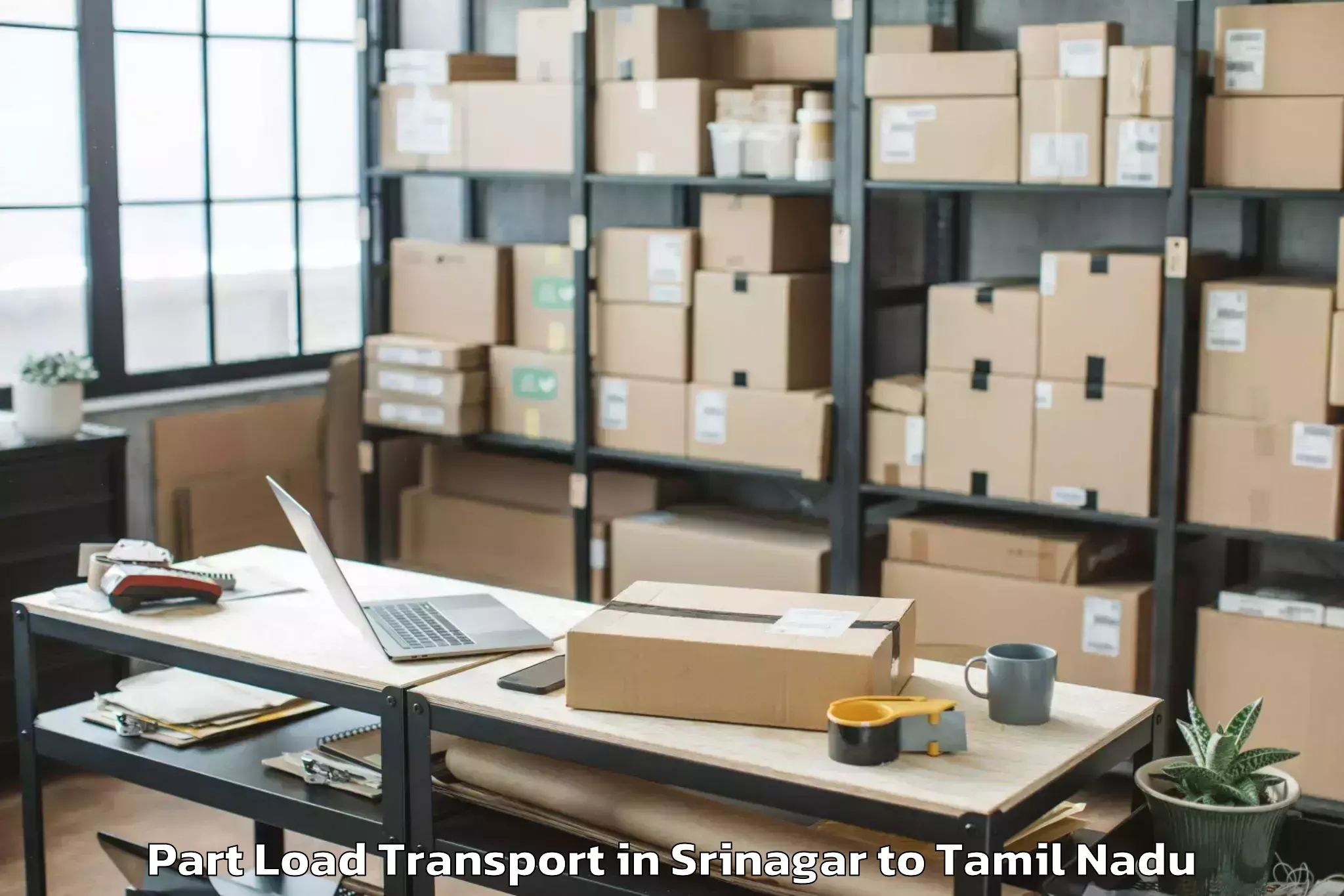 Efficient Srinagar to Chennai Marina Mall Part Load Transport